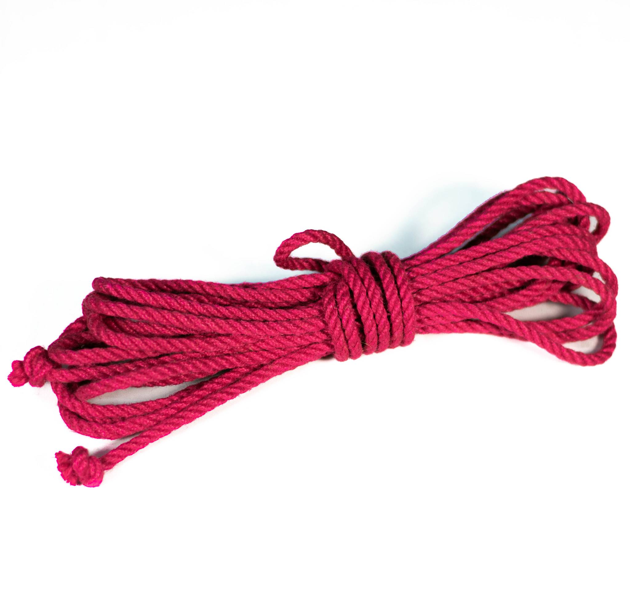 Pink jute rope · 5mm double-ply (treated)