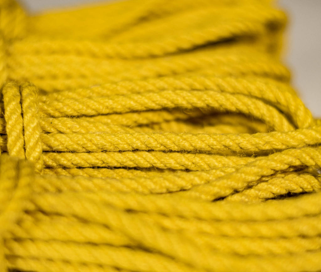 Yellow jute rope · 5mm double-ply (treated)