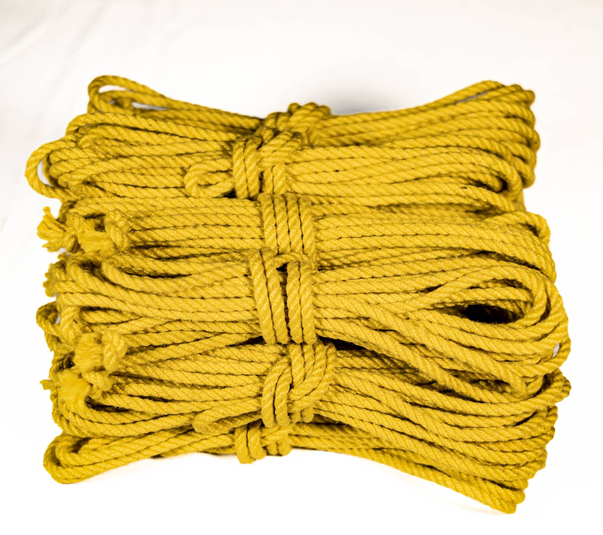 Yellow jute rope · 5mm double-ply (treated)